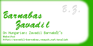 barnabas zavadil business card